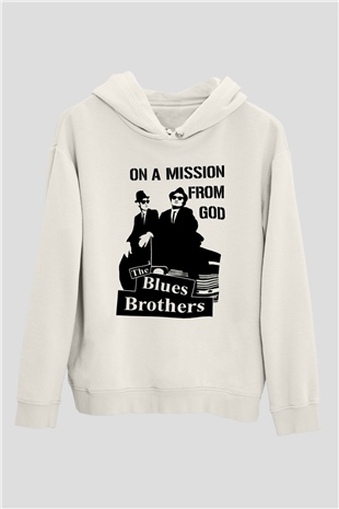 Blues Brothers Beyaz Unisex Hoodie
