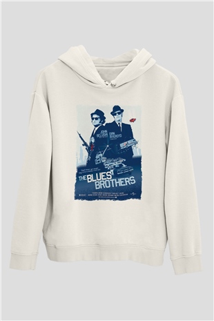 Blues Brothers Beyaz Unisex Hoodie
