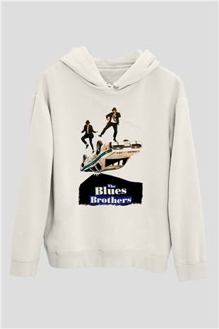 Blues Brothers Beyaz Unisex Hoodie