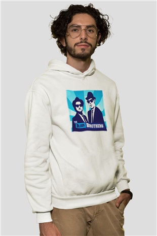 Blues Brothers Beyaz Unisex Hoodie
