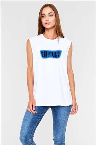 Blues Brothers Beyaz Unisex Kolsuz Tişört