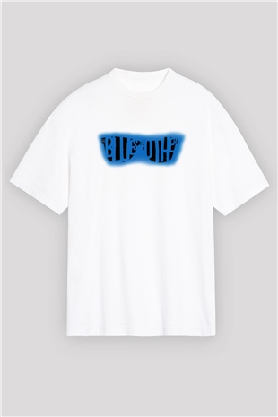 Blues Brothers Beyaz Unisex Oversize Tişört T-Shirt