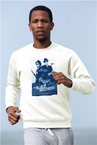 Blues Brothers Beyaz Unisex Sweatshirt