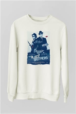 Blues Brothers Beyaz Unisex Sweatshirt