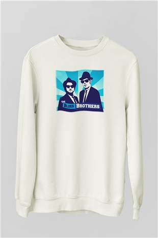 Blues Brothers Beyaz Unisex Sweatshirt