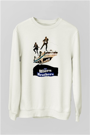 Blues Brothers Beyaz Unisex Sweatshirt