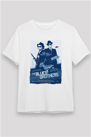 Blues Brothers Beyaz Unisex Tişört T-Shirt