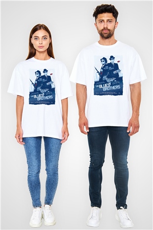 Blues Brothers Beyaz Oversize Tişört Oversize T-shirt