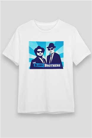 Blues Brothers Beyaz Unisex Tişört T-Shirt