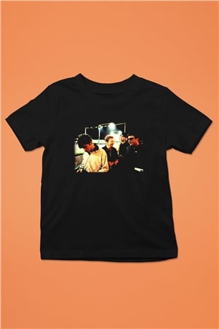 Blur Baskılı Siyah Unisex Çocuk Tişört