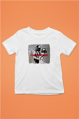 Blur Baskılı Unisex Beyaz Çocuk Tişört