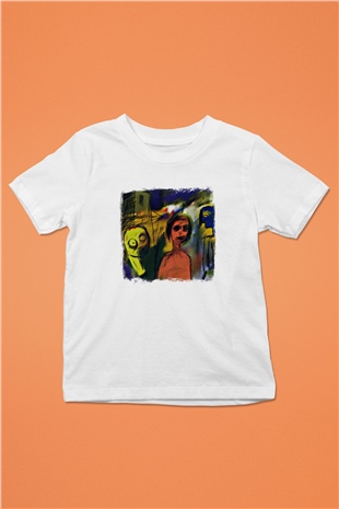 Blur Baskılı Unisex Beyaz Çocuk Tişört