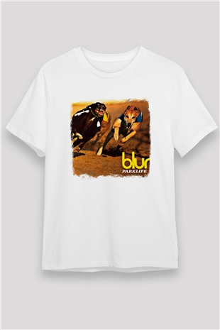 Blur Baskılı Unisex Beyaz Tişört