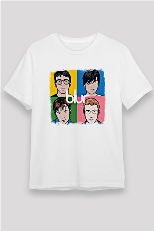 Blur Baskılı Unisex Beyaz Tişört