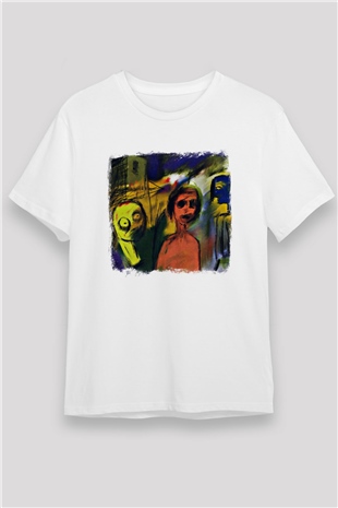 Blur Baskılı Unisex Beyaz Tişört