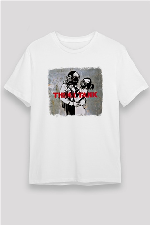 Blur Baskılı Unisex Beyaz Tişört