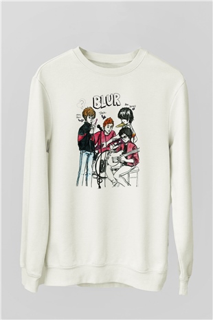 Blur Beyaz Unisex Sweatshirt