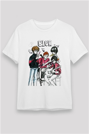 Blur Beyaz Unisex Tişört T-Shirt - TişörtFabrikası