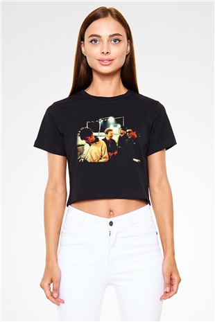 Blur Siyah Crop Top Tişört