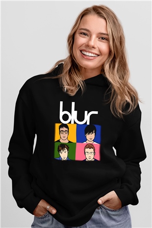Blur Siyah Unisex Hoodie