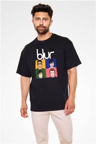 Blur Siyah Unisex Oversize Tişört T-Shirt