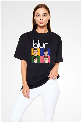 Blur Siyah Unisex Oversize Tişört T-Shirt