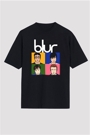 Blur Siyah Unisex Oversize Tişört T-Shirt