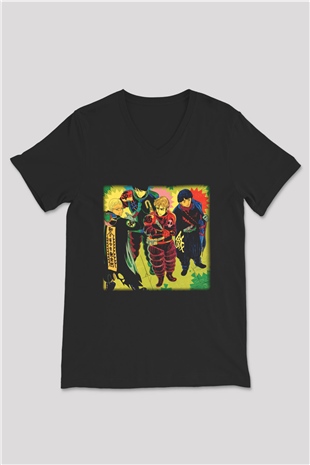 Blur Siyah Unisex V Yaka Tişört T-Shirt