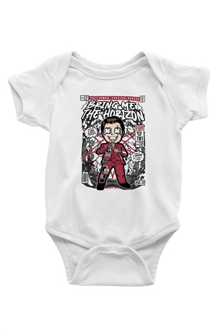 BMTH Baskılı Unisex Beyaz Bebek Body - Zıbın