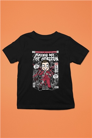 BMTH Baskılı Unisex Siyah Çocuk Tişört