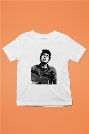 Bob Dylan Baskılı Beyaz Unisex Çocuk Tişört