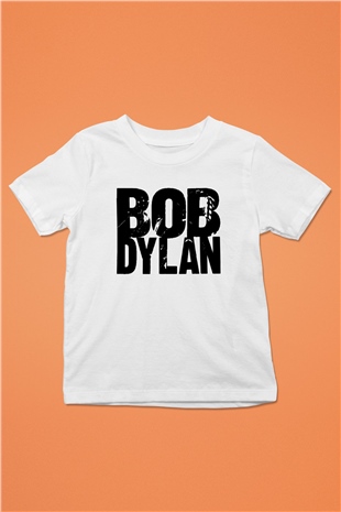 Bob Dylan Baskılı Beyaz Unisex Çocuk Tişört