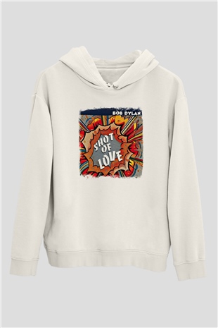 Bob Dylan Baskılı Unisex Beyaz Hoodie