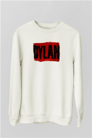 Bob Dylan Baskılı Unisex Beyaz Sweatshirt