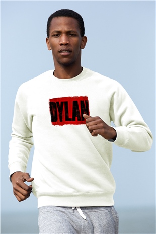 Bob Dylan Baskılı Unisex Beyaz Sweatshirt