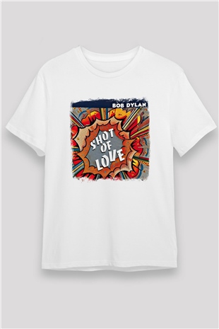 Bob Dylan Baskılı Unisex Beyaz Tişört