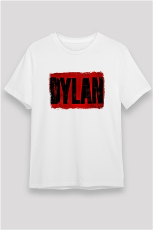 Bob Dylan Baskılı Unisex Beyaz Tişört