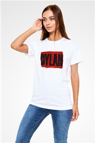 Bob Dylan Baskılı Unisex Beyaz Tişört