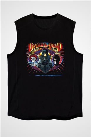Bob Dylan Baskılı Unisex Siyah Kolsuz Tişört