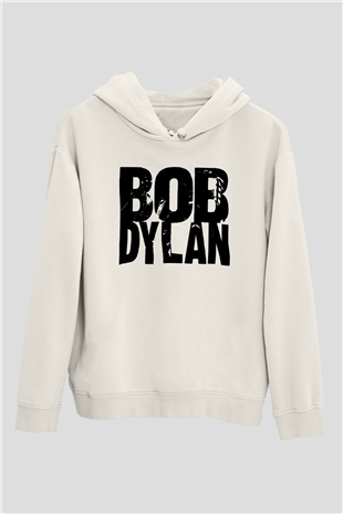 Bob Dylan Beyaz Unisex Kapşonlu Sweatshirt