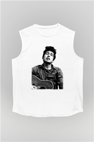 Bob Dylan Beyaz Unisex Kolsuz Tişört