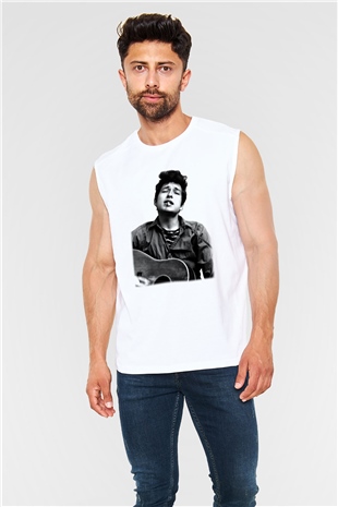Bob Dylan Beyaz Unisex Kolsuz Tişört