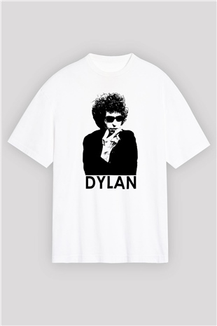 Bob Dylan Beyaz Unisex Oversize Tişört T-Shirt