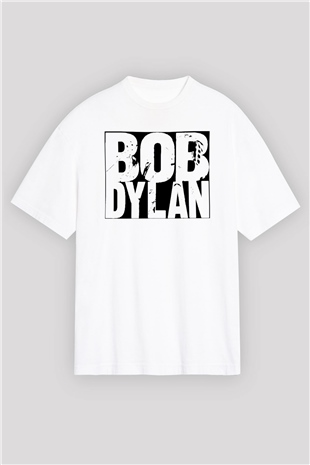 Bob Dylan Beyaz Unisex Oversize Tişört T-Shirt
