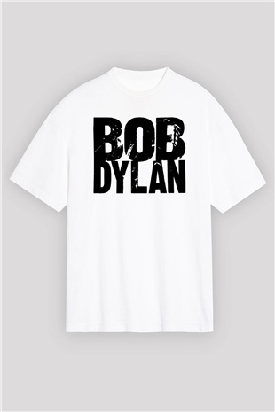 Bob Dylan Beyaz Unisex Oversize Tişört T-Shirt