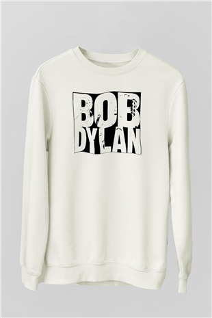 Bob Dylan Beyaz Unisex Sweatshirt