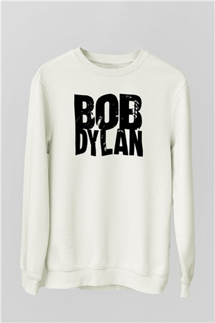 Bob Dylan Beyaz Unisex Sweatshirt