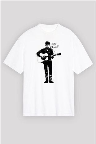 Bob Dylan Beyaz Oversize Tişört Oversize T-shirt - TişörtFabrikası