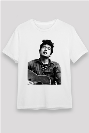 Bob Dylan Beyaz Unisex Tişört T-Shirt - TişörtFabrikası