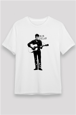 Bob Dylan Beyaz Unisex Tişört T-Shirt - TişörtFabrikası